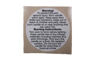 Candle Safety Label